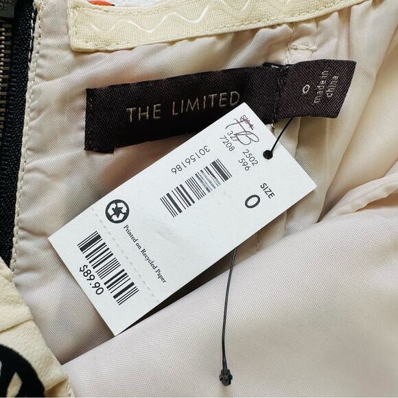 The Limited Dress Orange Cream Chainlink Strapless Faux Wrap Drape Front Size 0 - Picture 2 of 12